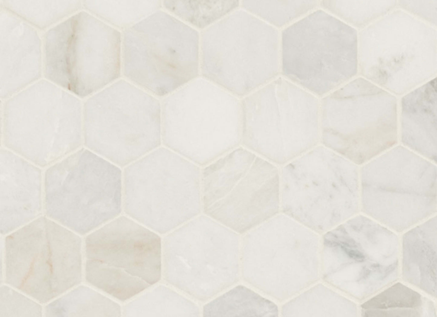 Arabescato Venato White in Arabescato Venato White 2" Hexagon Honed