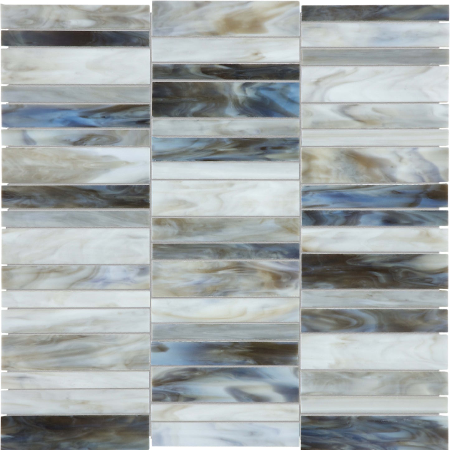 Baroque in Alabastro Random Stacked Mosaic Glass Tile