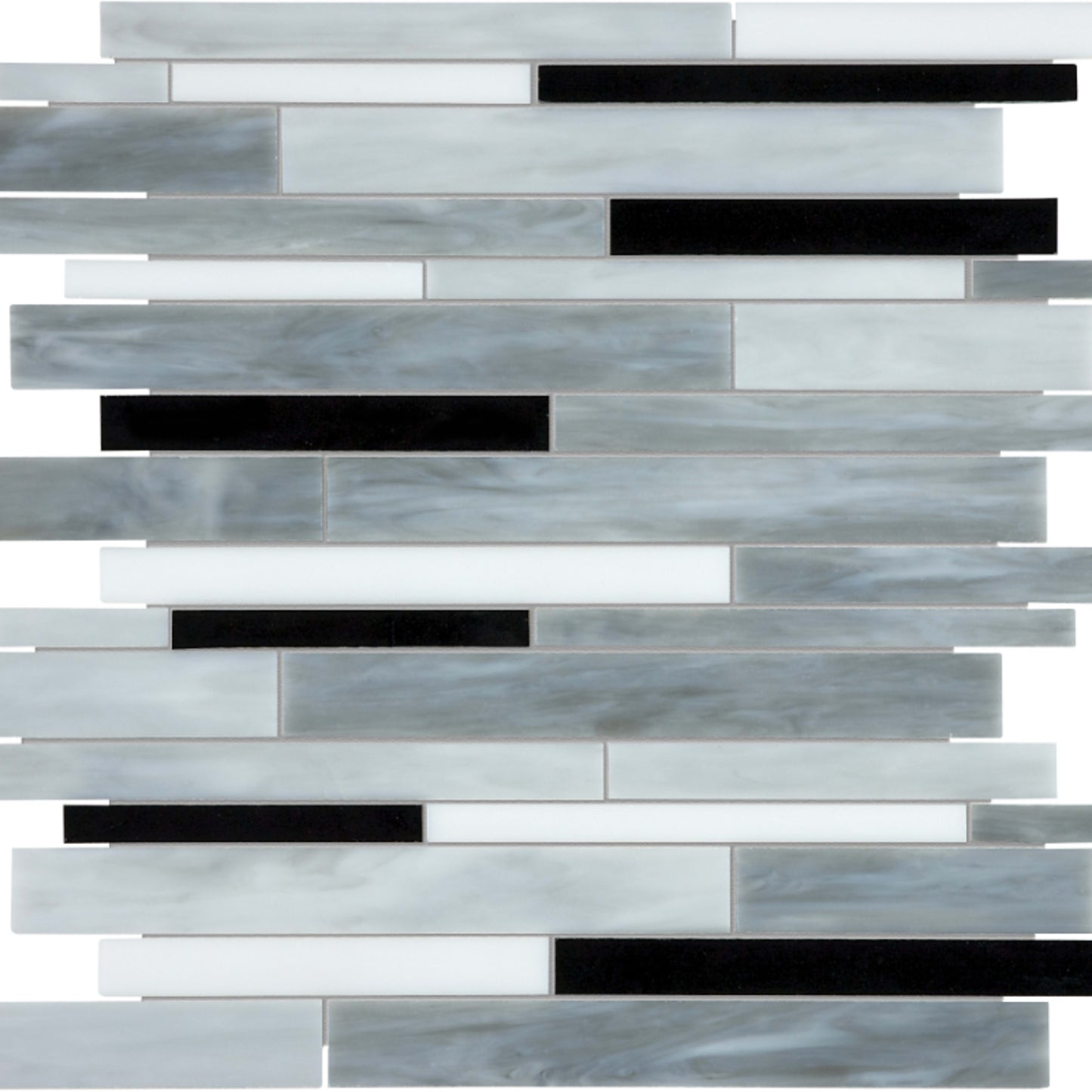 Baroque in Arabescato Random Strip Mosaic Glass Tile