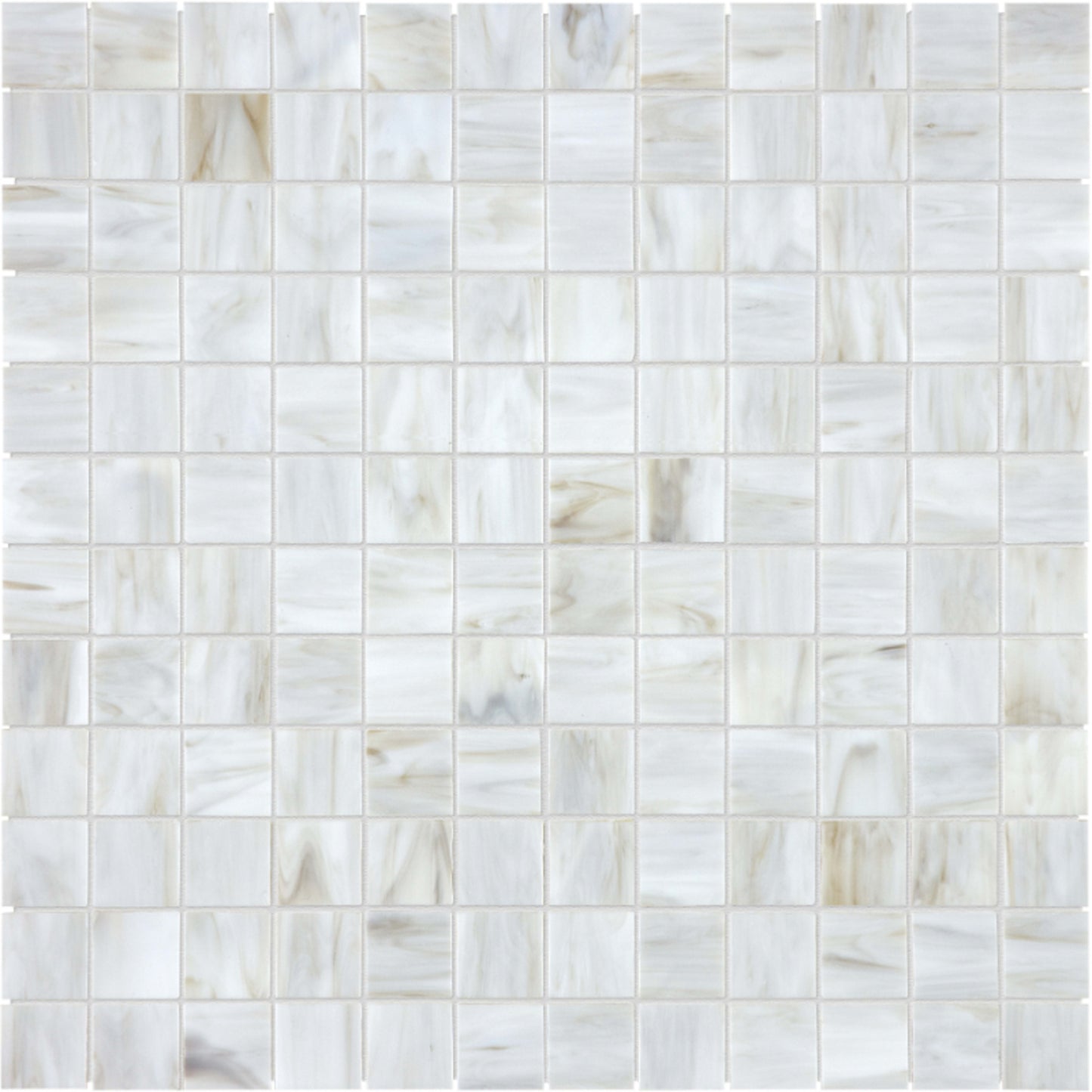 Baroque in Calacatta 1x1 Mosaic Glass Tile