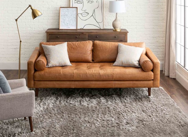 Billow Shag Taupe in Taupe 6'6"x9'