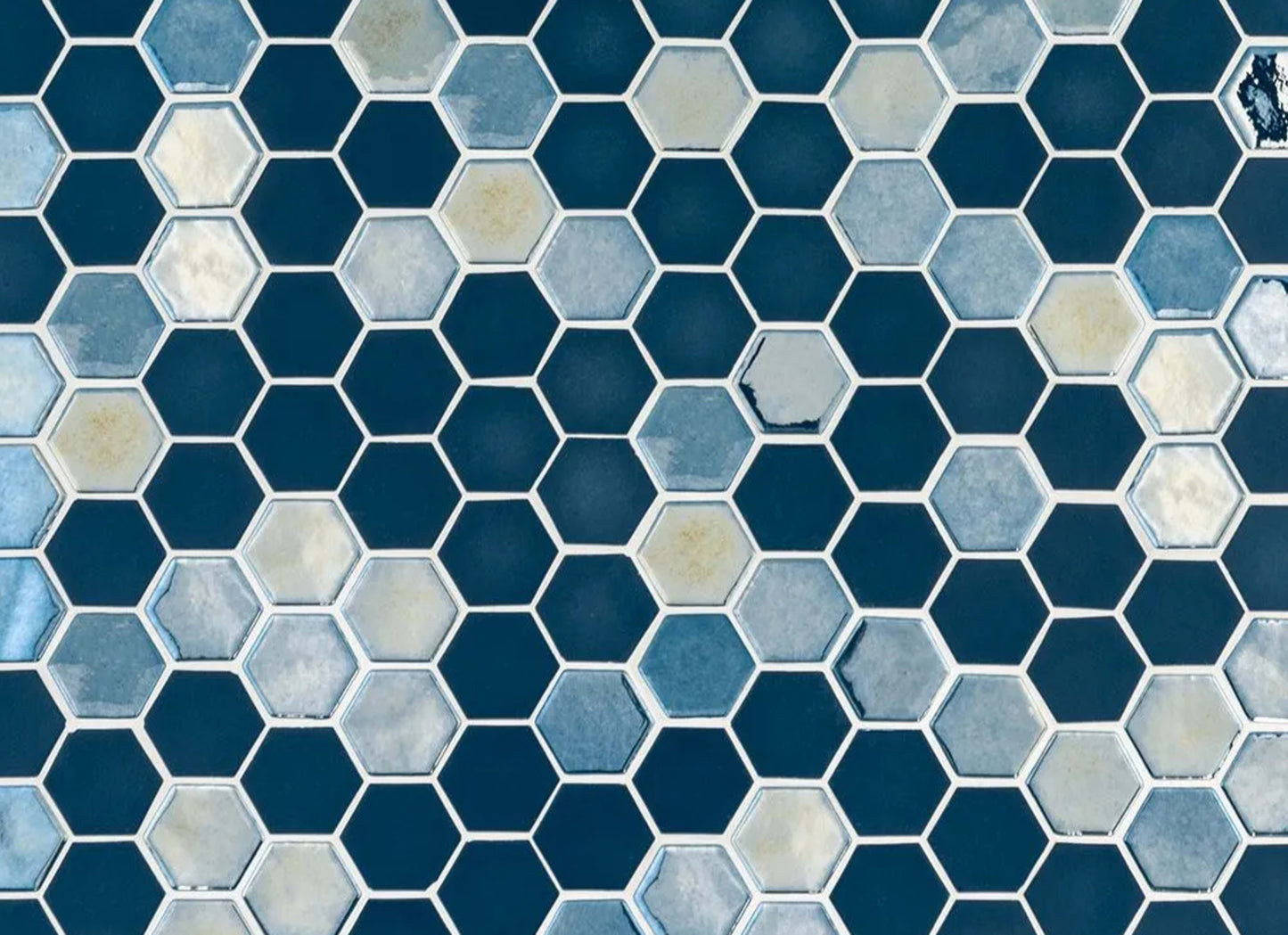 Brill Hexagon Mosaic in Azure