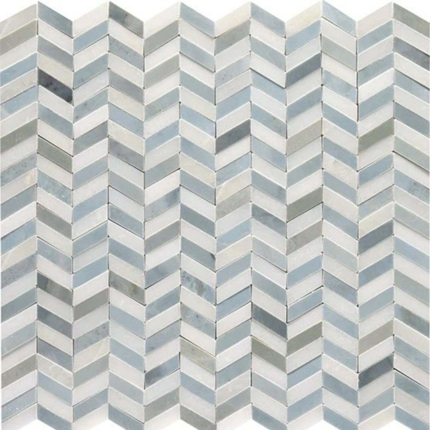 Candora in White & Blu Bln Chevron Natural Stone