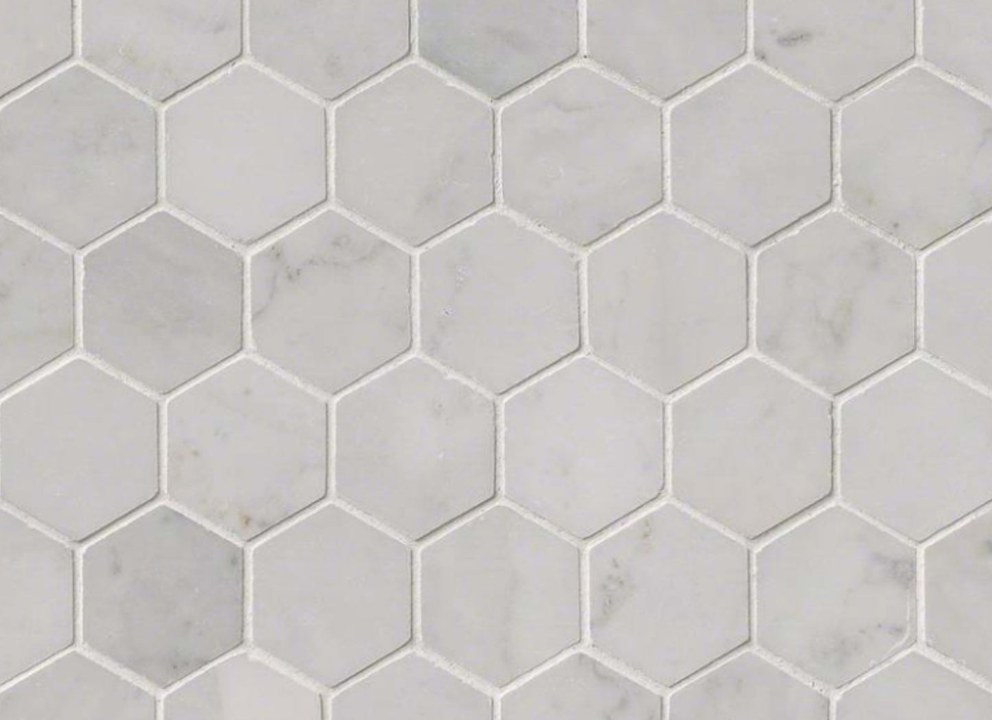 Carrara White in Carrara White - 2 Hexagon Polished