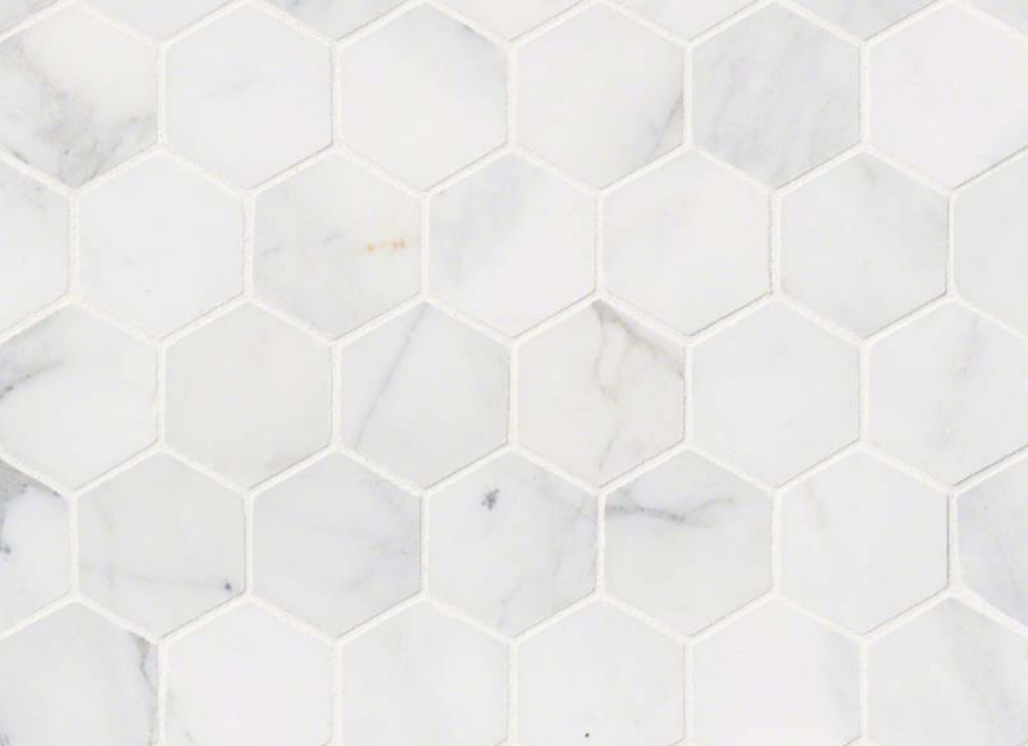 Calacatta Cressa in Calacatta Cressa 2" Hexagon Mosaic Tile