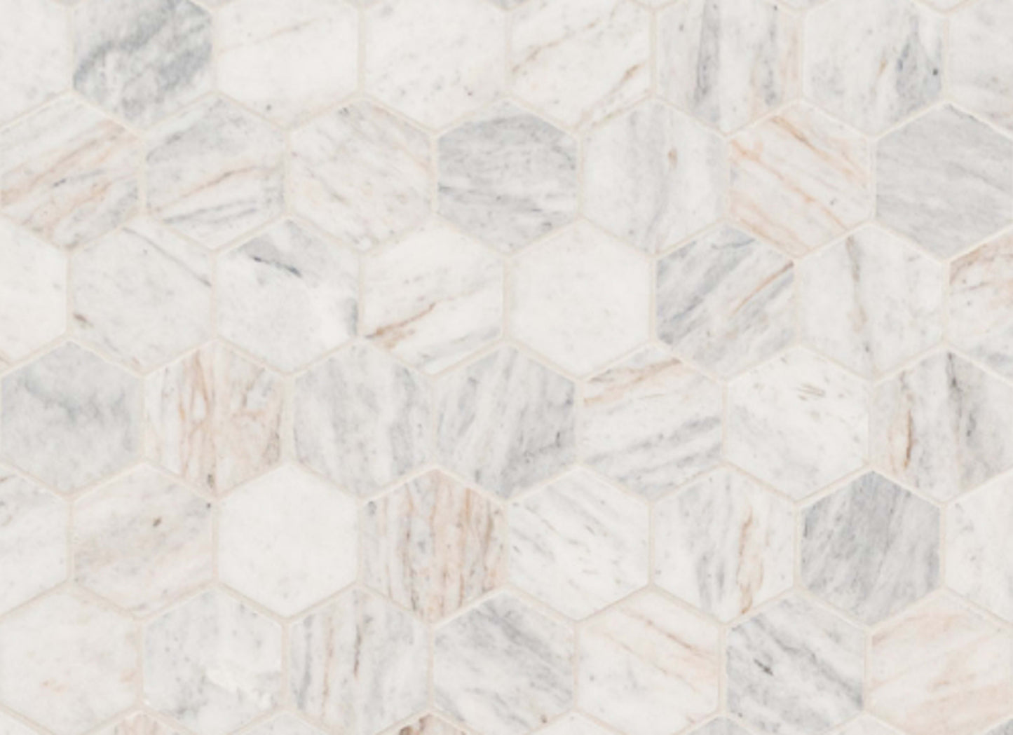 Capri Blue in Capri Blue 2" Hexagon Mosaic Tile