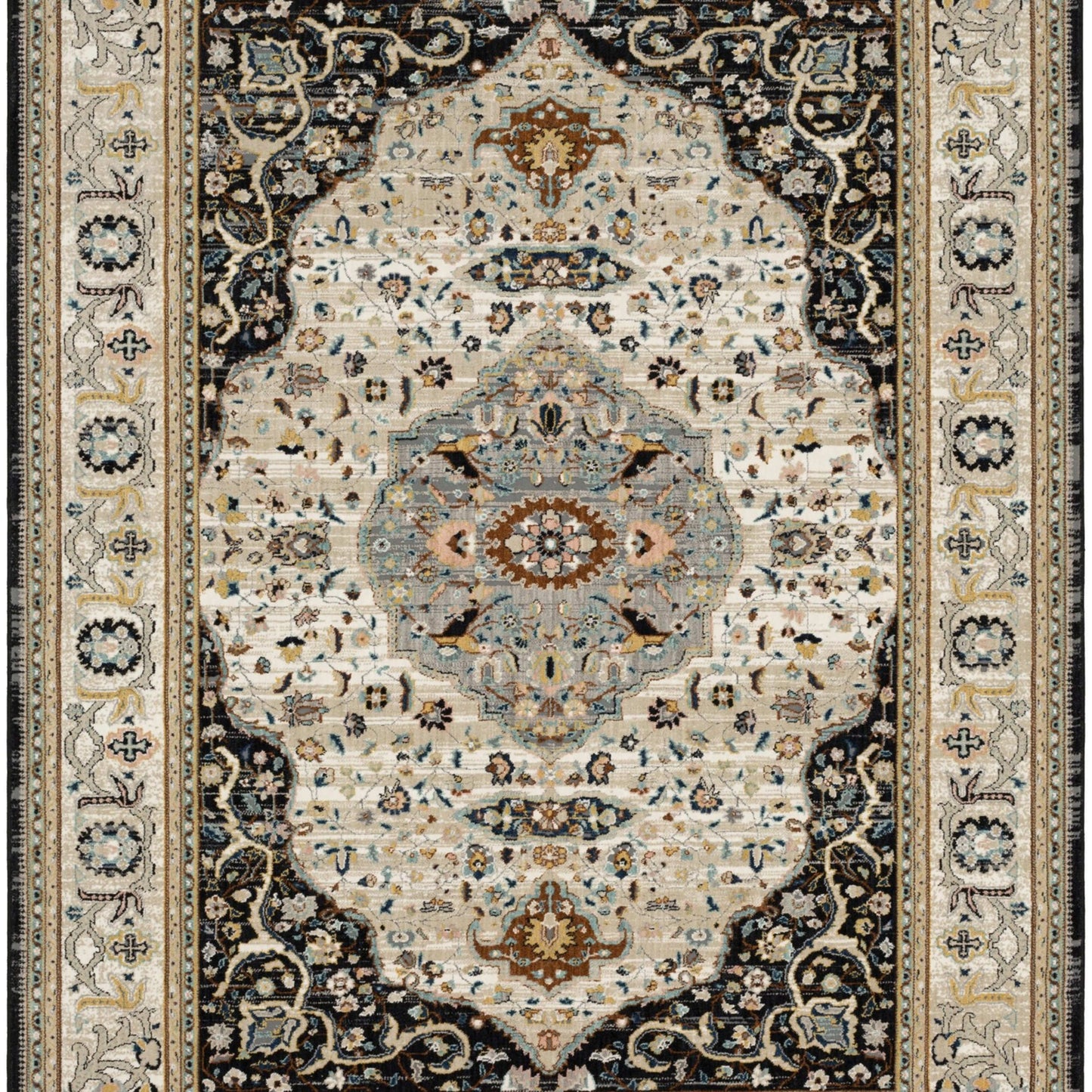 Chronos Black in Black Area Rugs