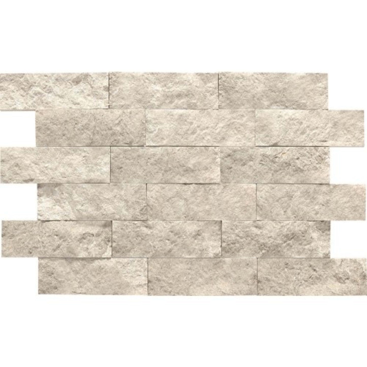 Limestone Collection in Arctic Gray 2x6 Brick Joint Polished Natural Stone