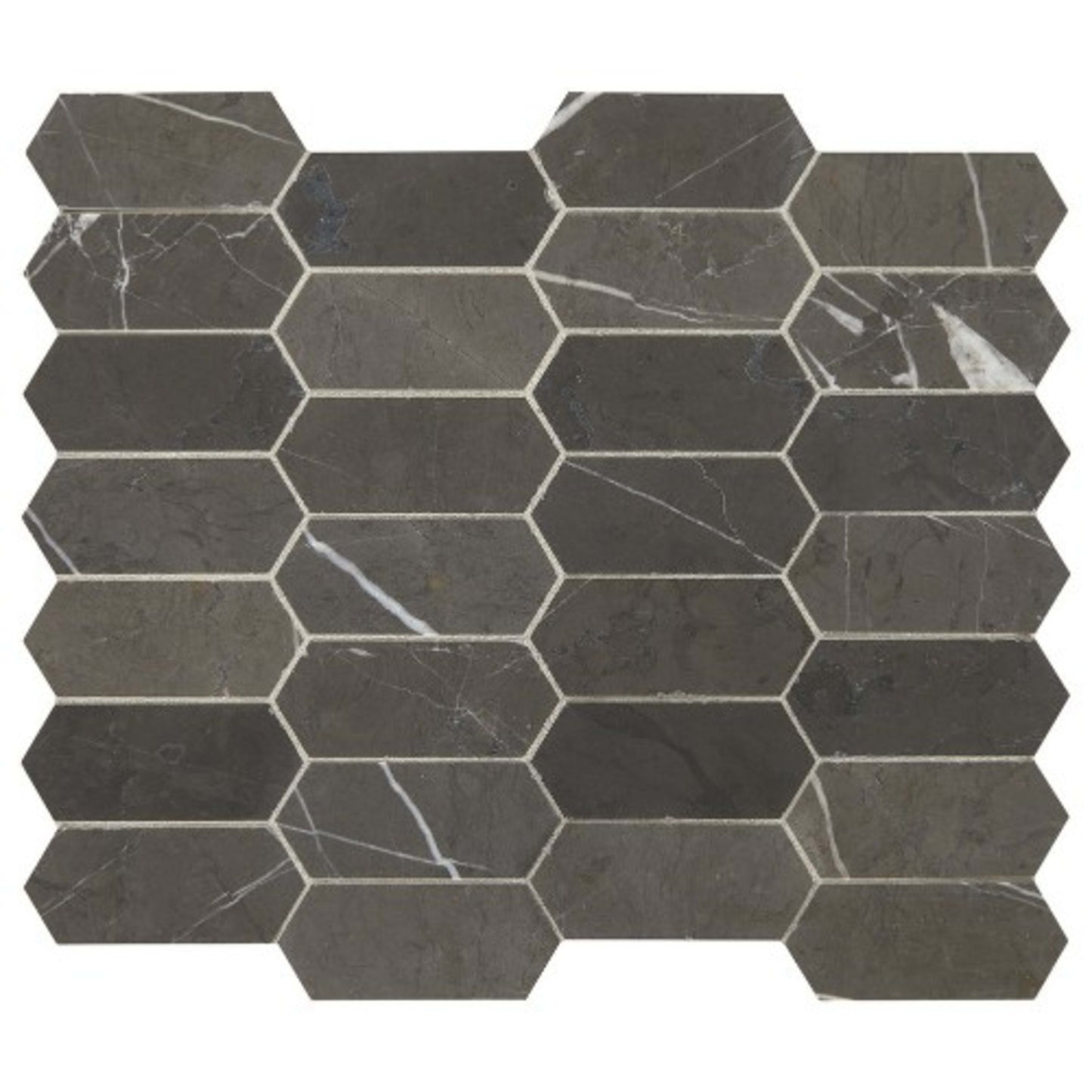 Marble Collection in Antico Scuro Elongated Hex Natural Stone