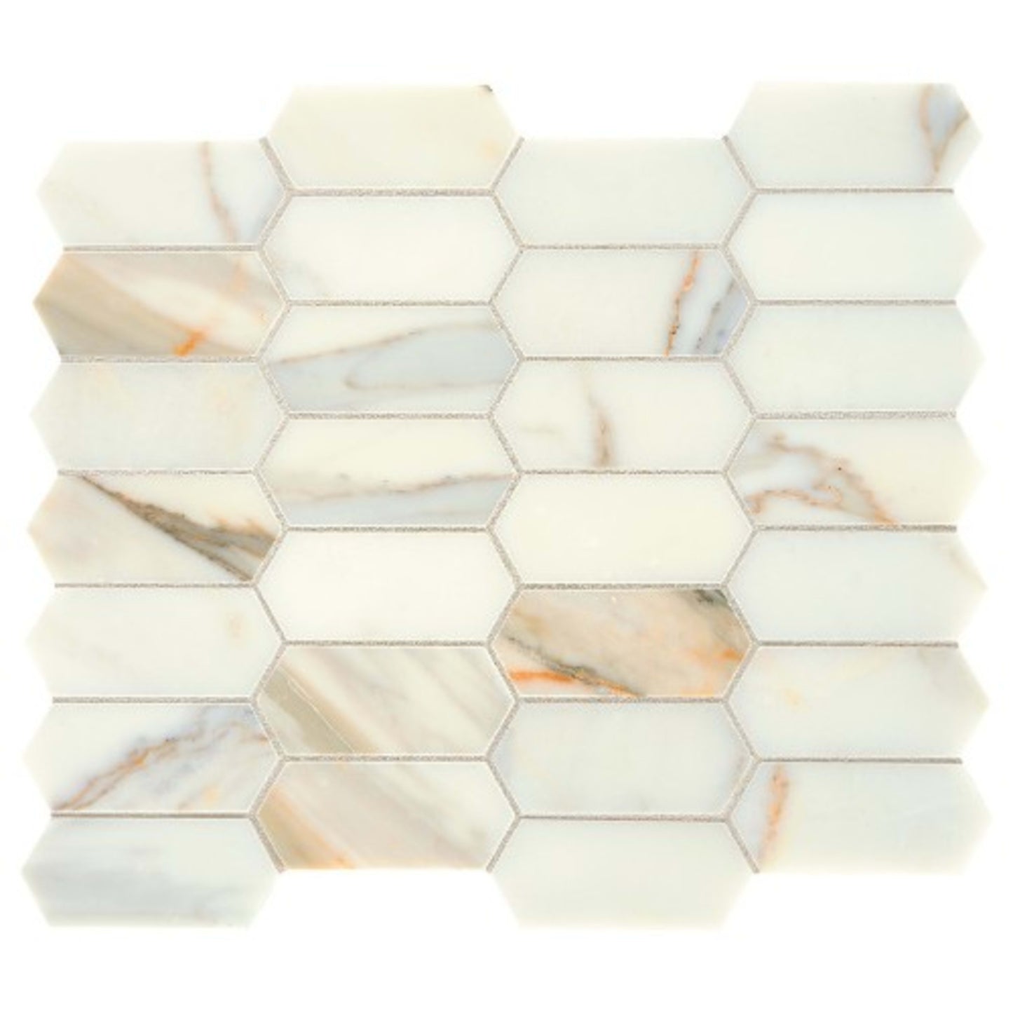 Marble Collection in Calacatta Gold Elongated Hex Natural Stone