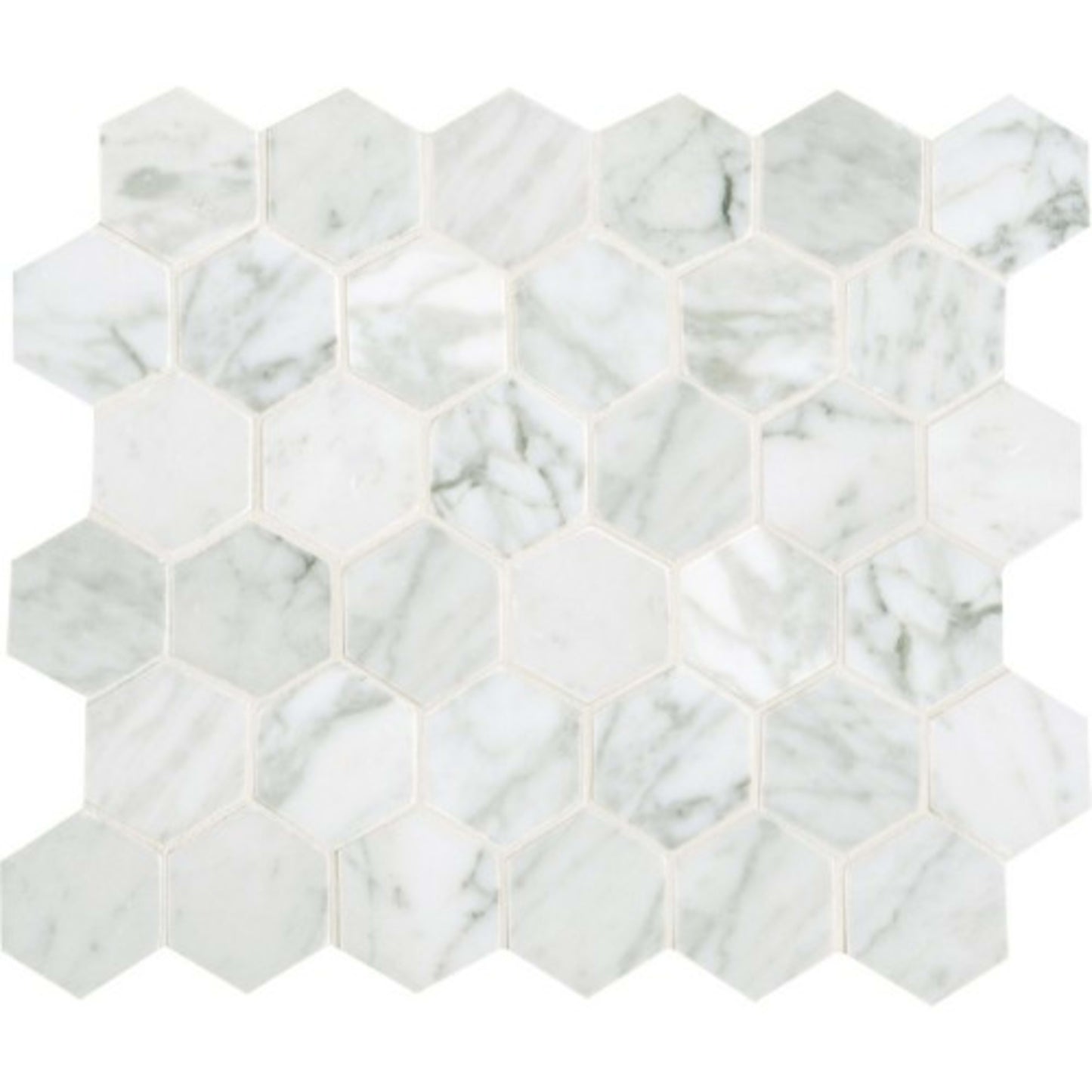 Marble Collection in Carrara White Hexagon 6x6 Natural Stone