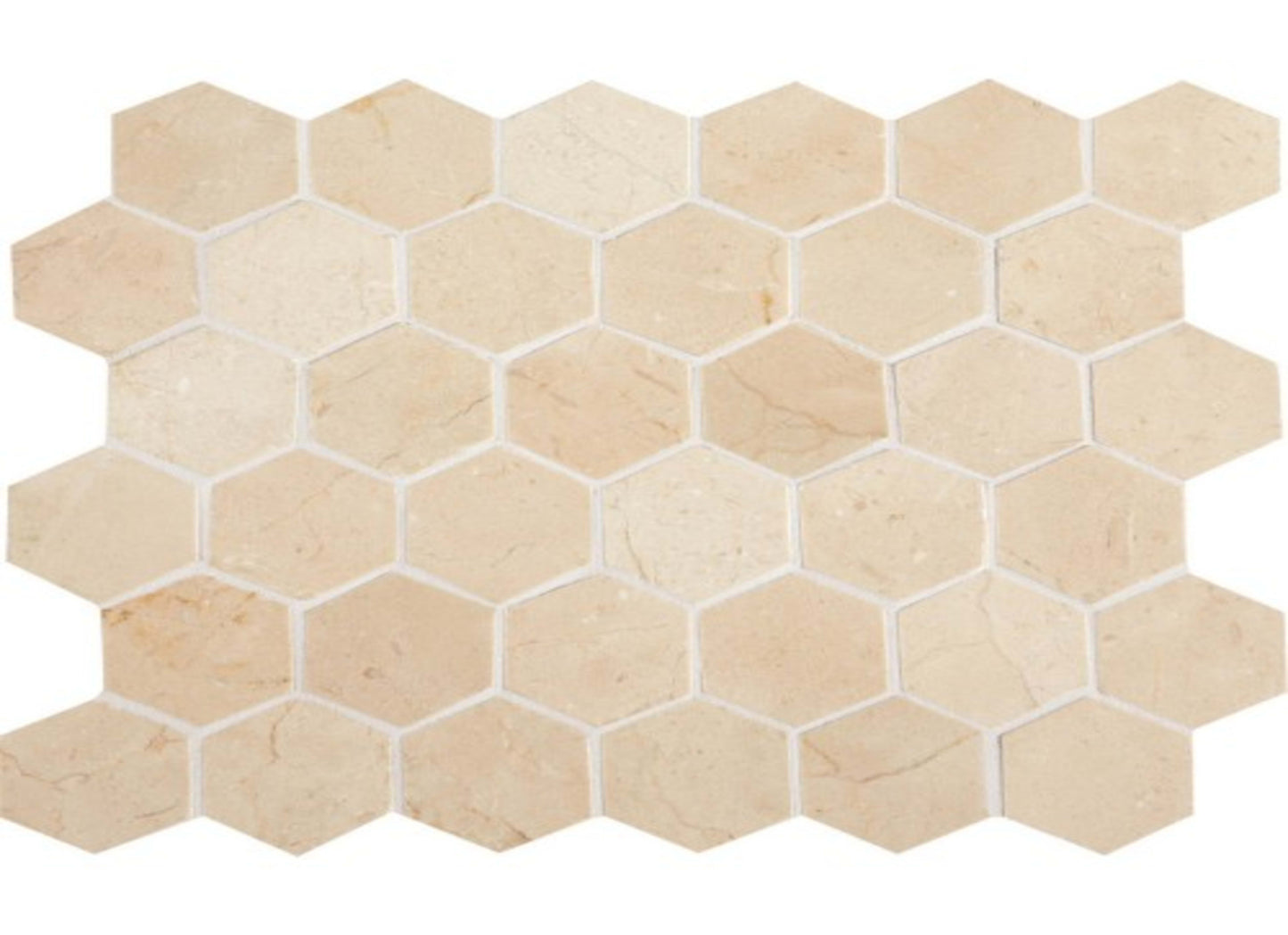 Marble Collection in Crema Marfil Classico 2" Hexagon
