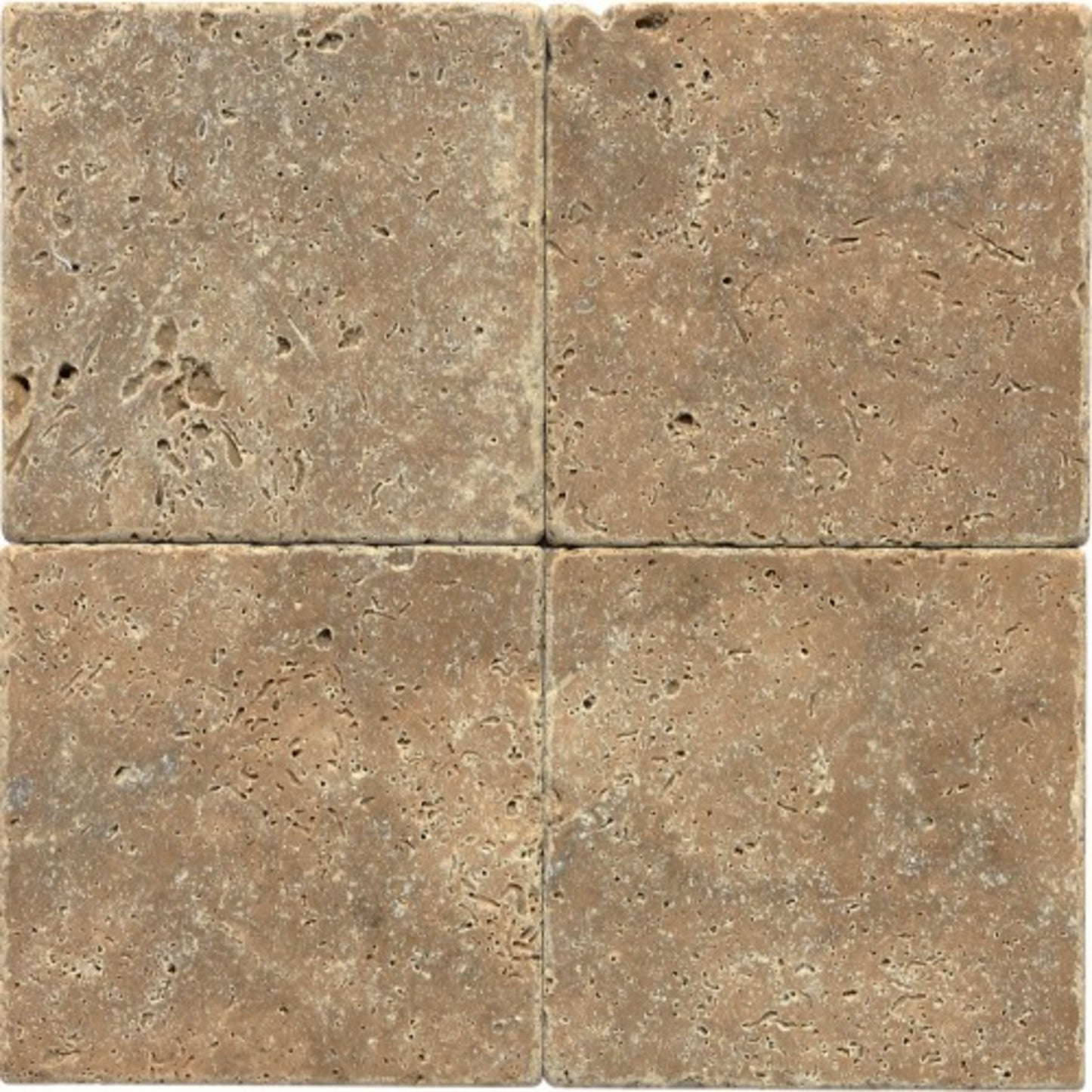 Travertine Collection in Noce 4x4 Textured Natural Stone