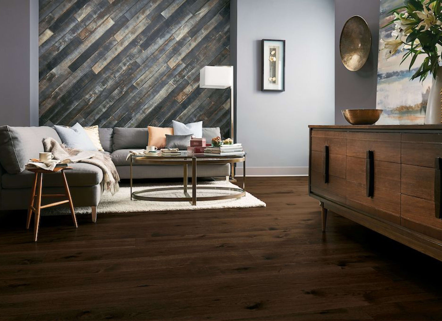 TimberBrushed Gold Hickory Engineered in Deep Etched Mountain Retreat 7.48"
