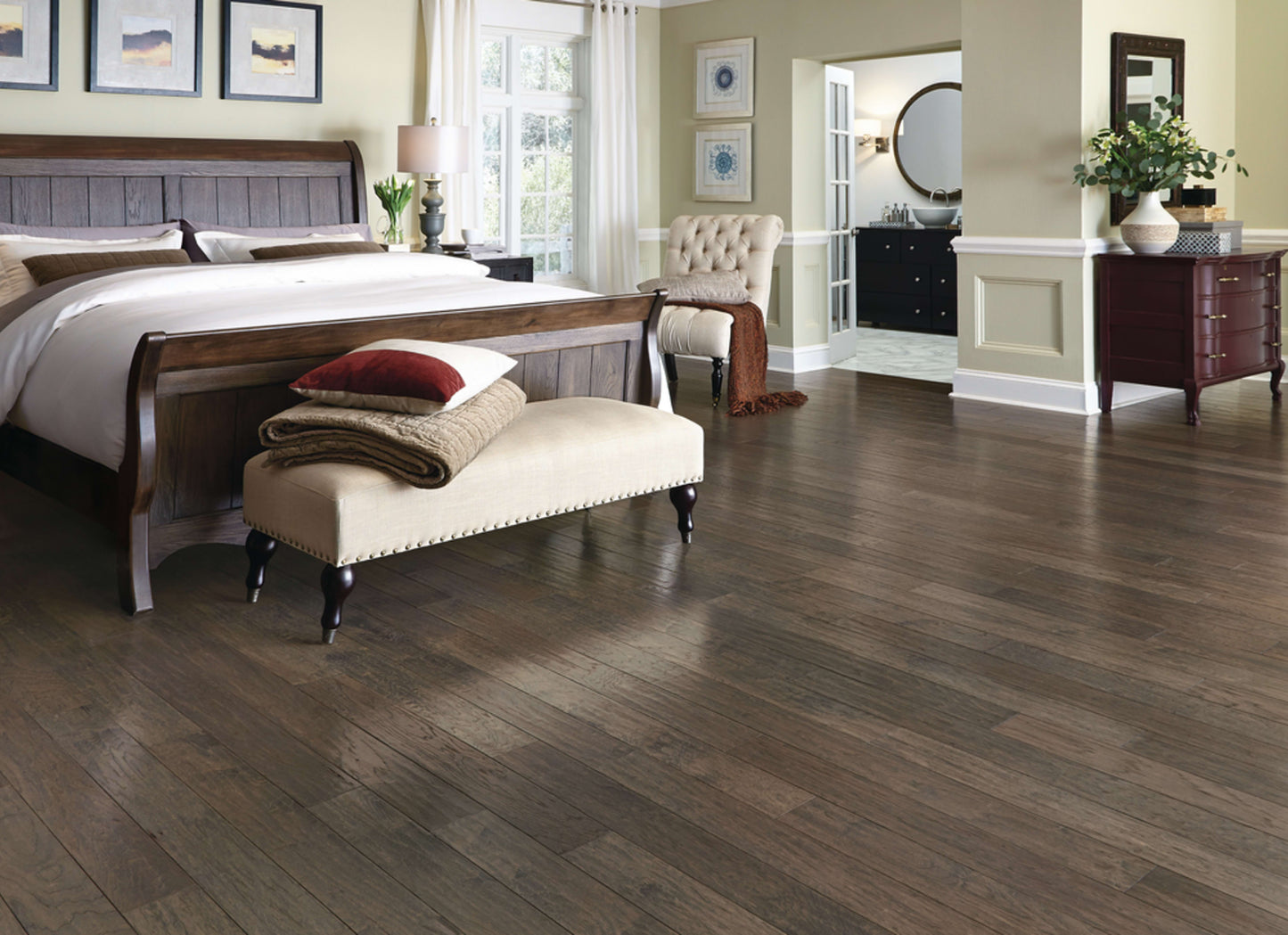 American Scrape Hickory Engineered in Northern Twilight