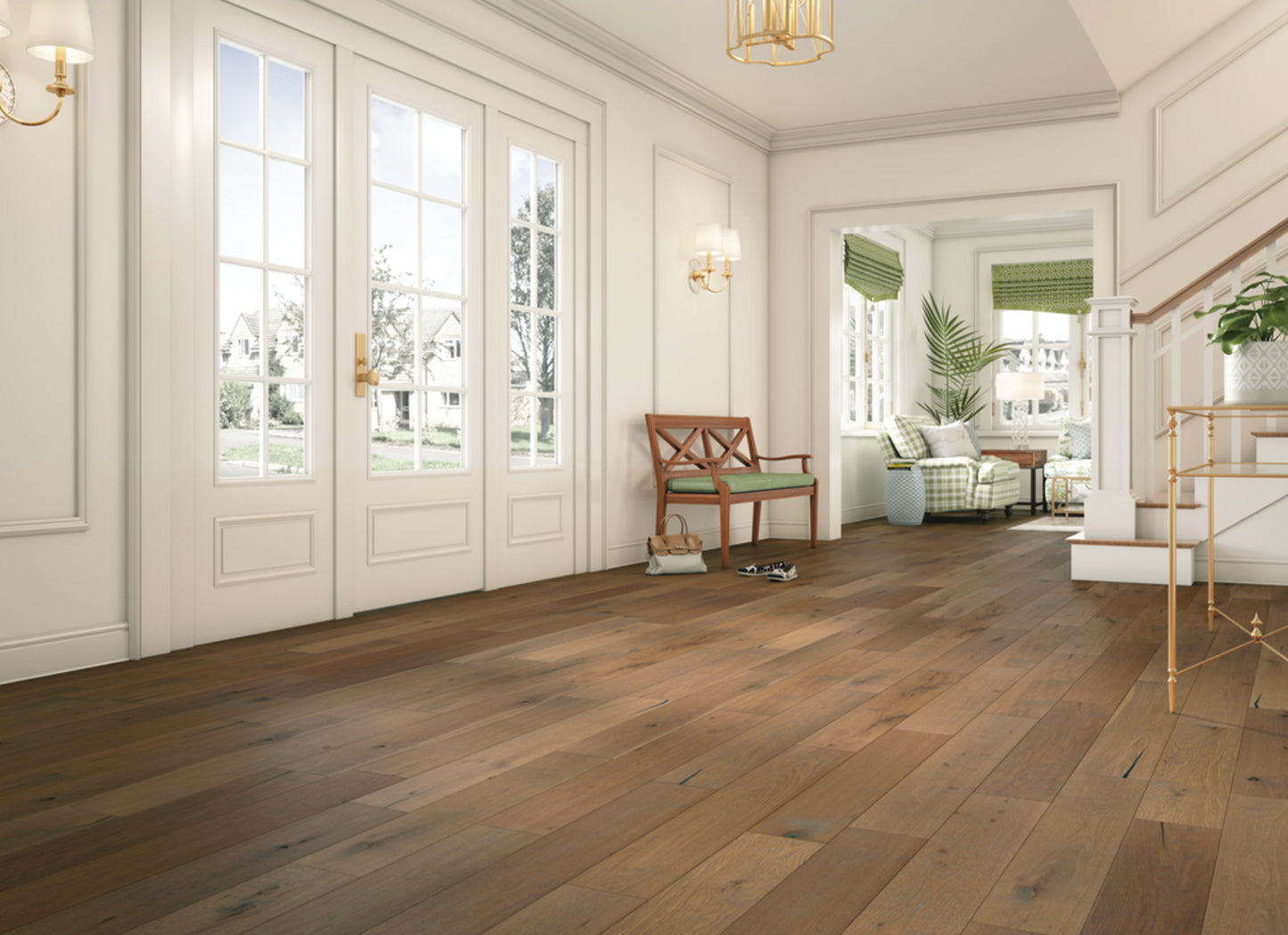 TimberBrushed Silver White Oak Engineered in Sand Mountain
