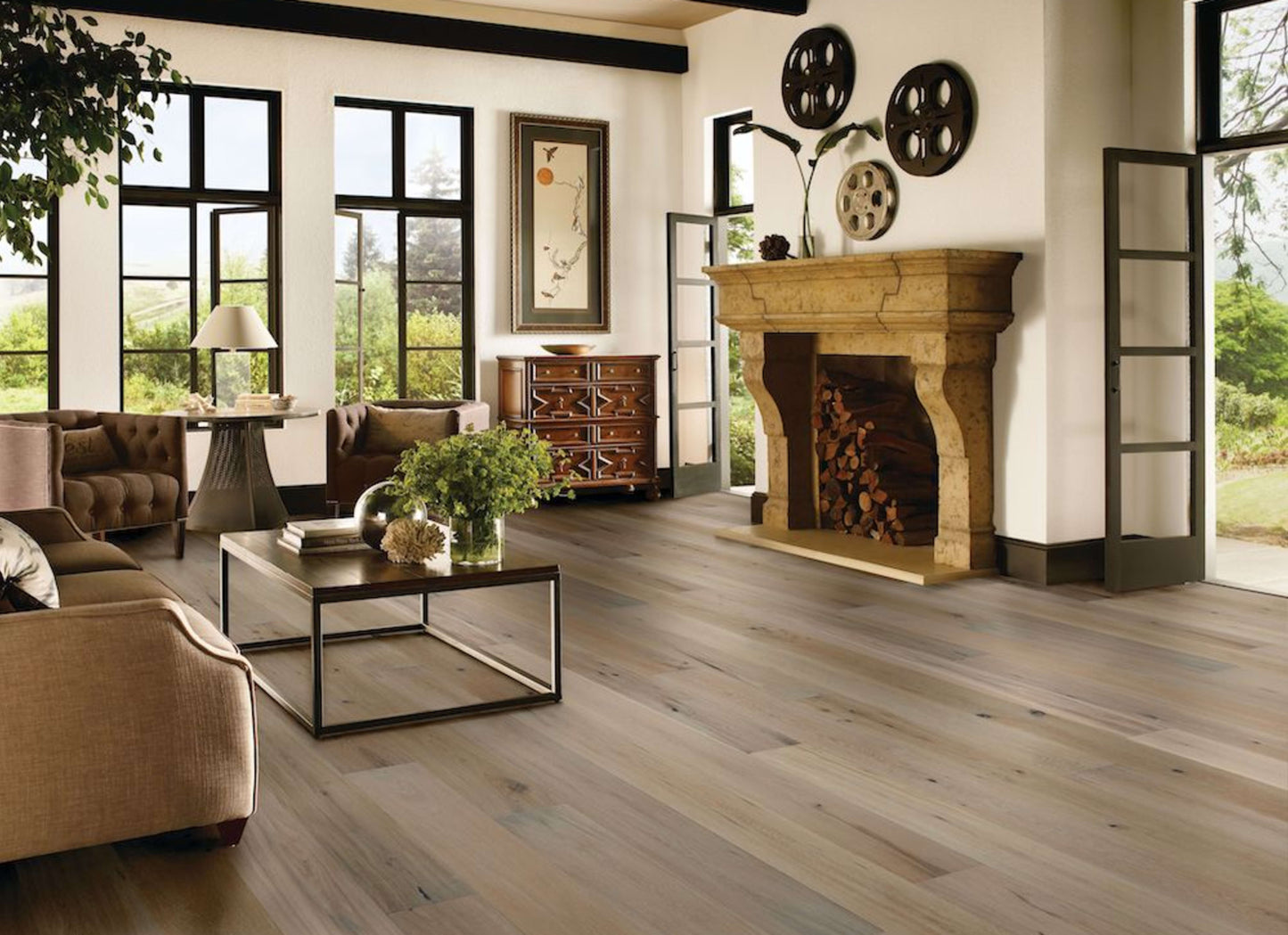 TimberBrushed Platinum White Oak Engineered in Decadent Tan 9.056"
