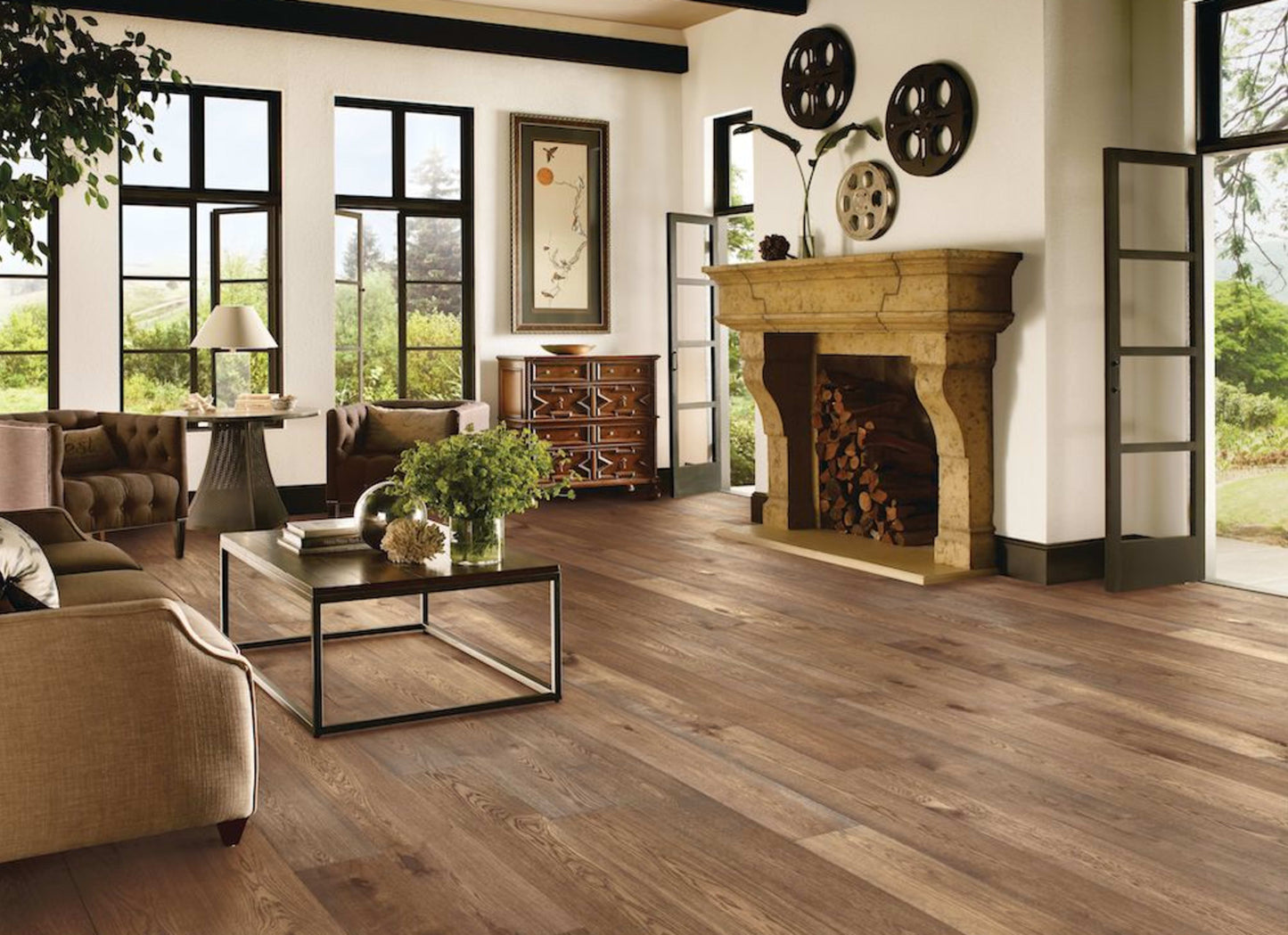 TimberBrushed Platinum White Oak Engineered in Meandering Path 9.056"