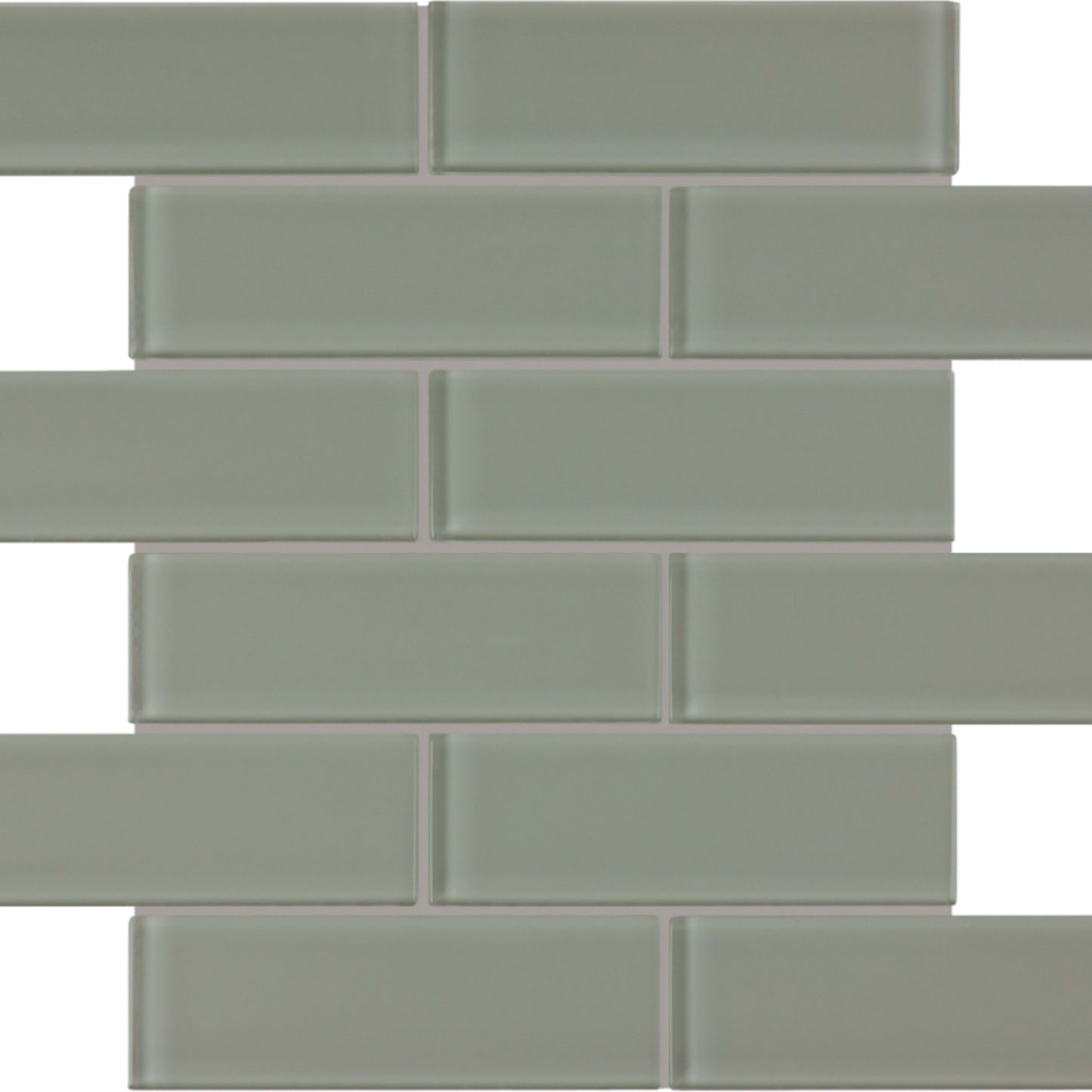 Element in Smoke Brick Mosaic 2x6 Glass Tile