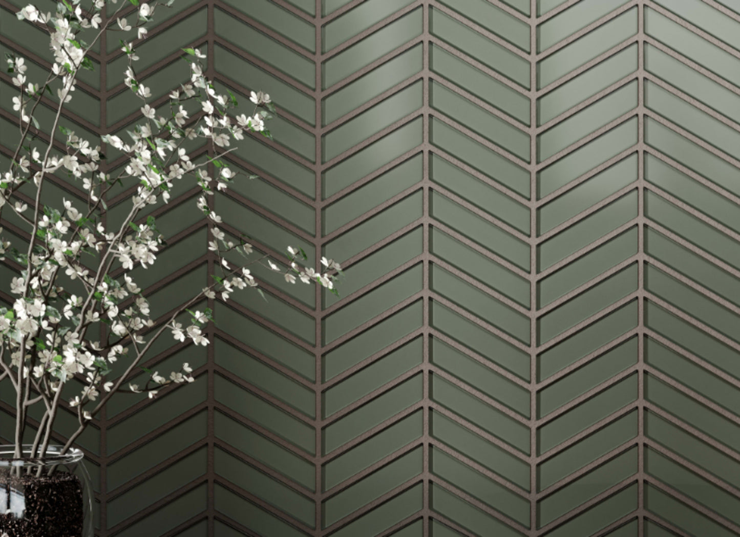Element in Smoke Chevron Mosaic