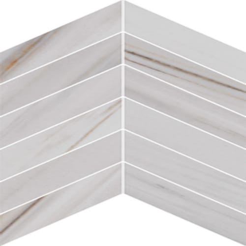 Alustra in Majestic White Lasa Polished Chevron