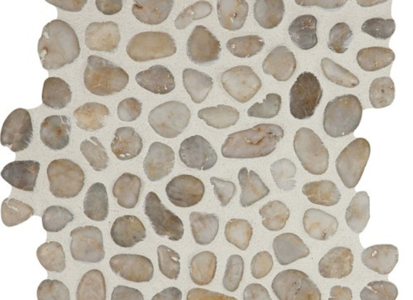 Pebbles in White Snowball Round 12x12
