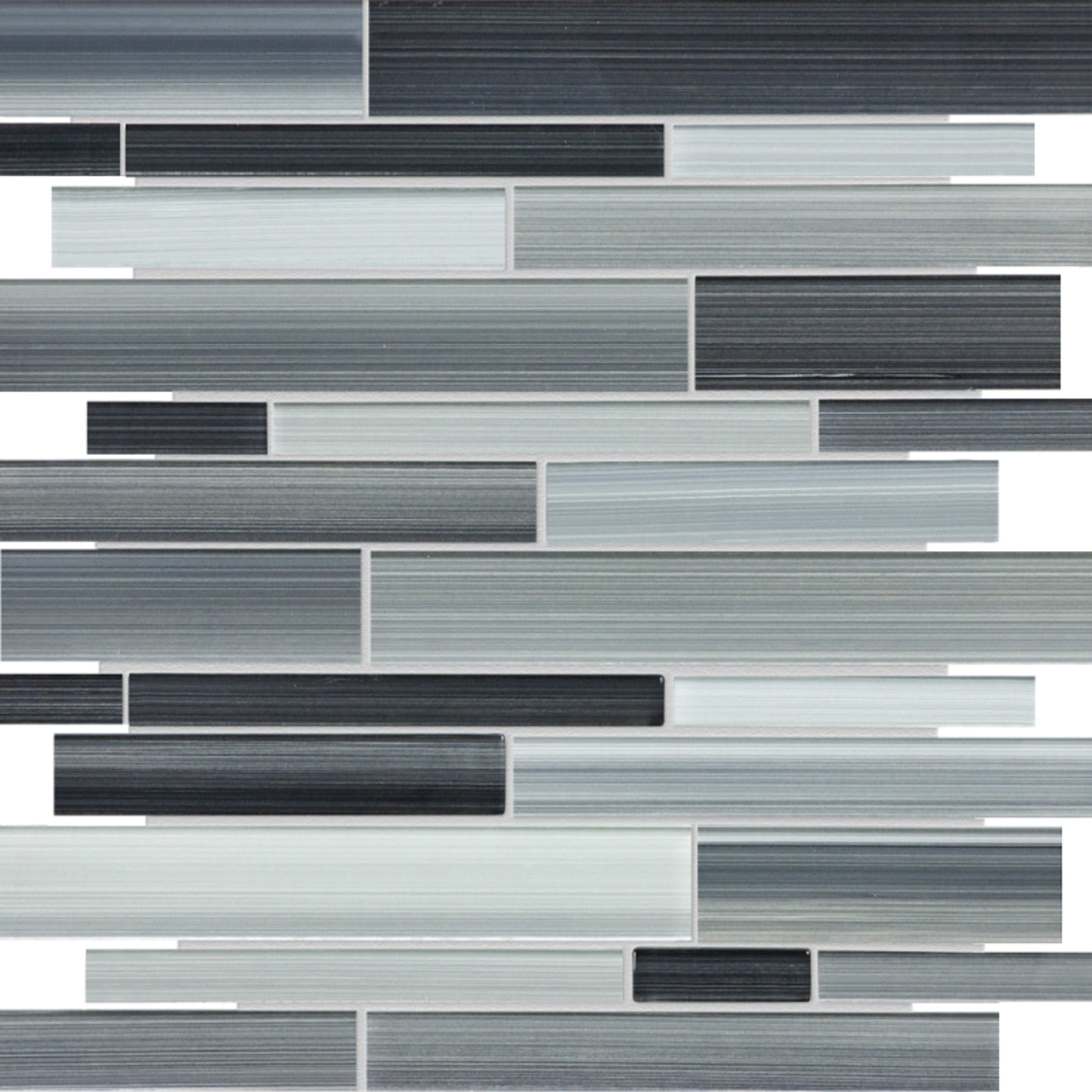 Fusion in Carbon Random Strip Mosaic Glass Tile
