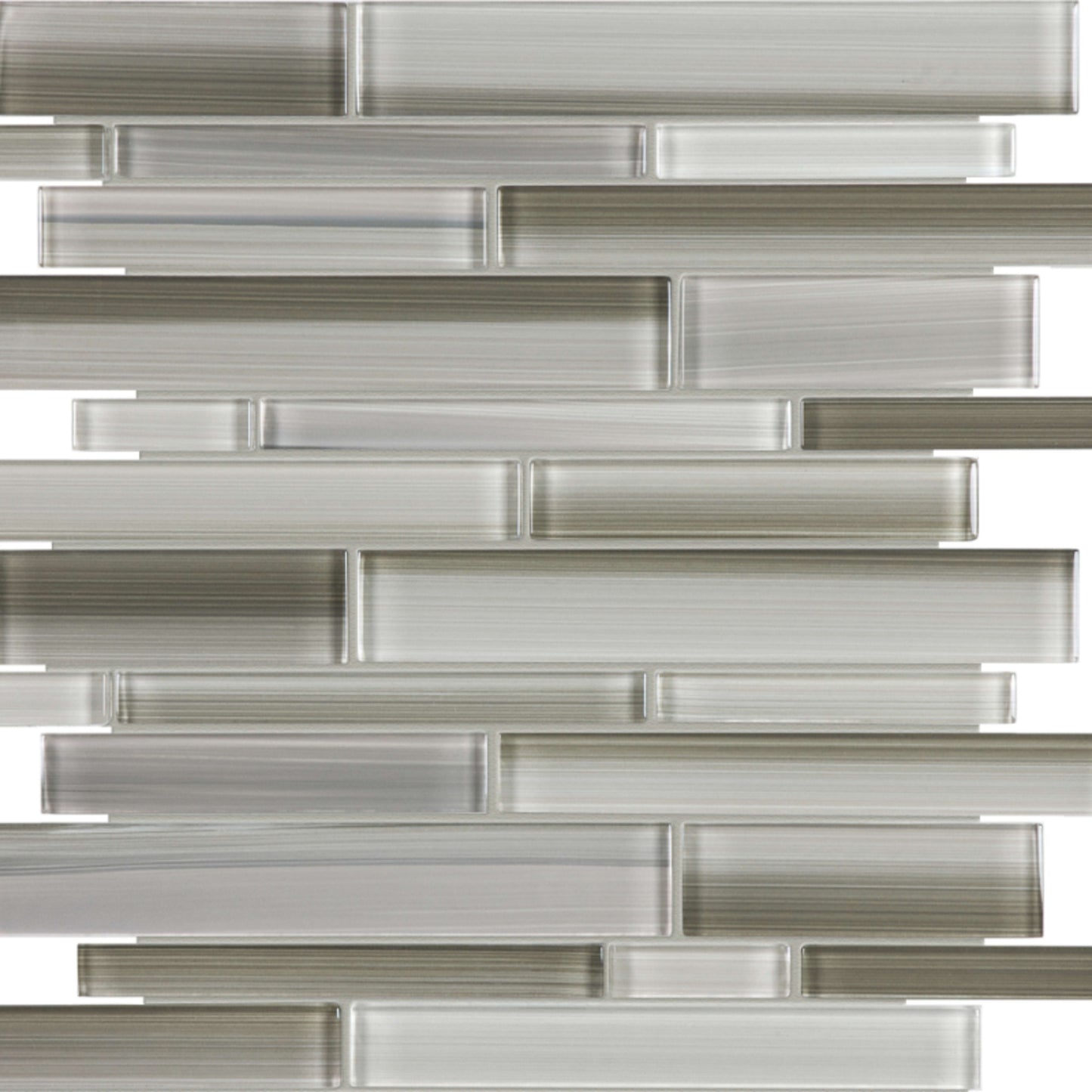 Fusion in Clay Random Strip Mosaic Glass Tile