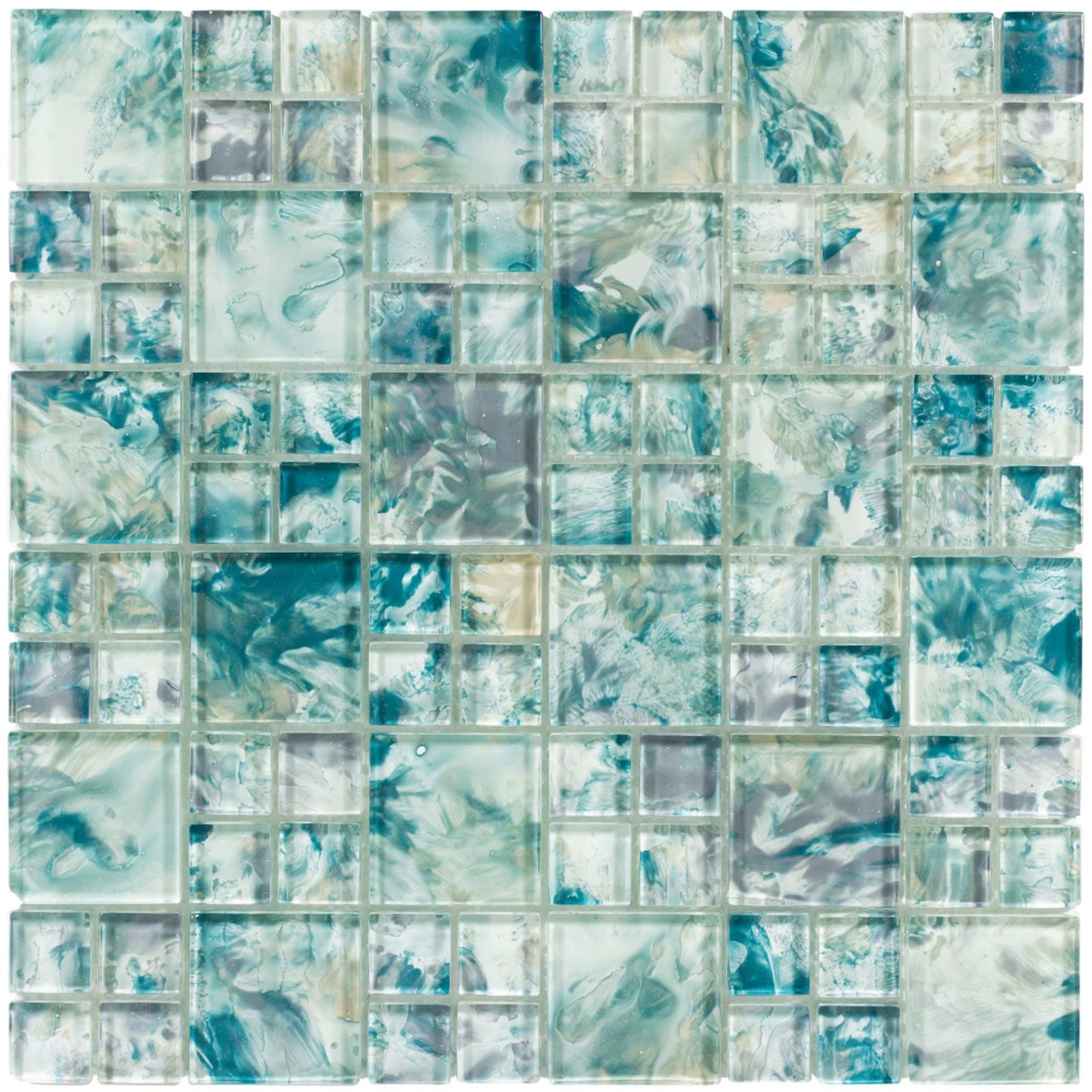 Splash in Island Turquoise Glass Tile