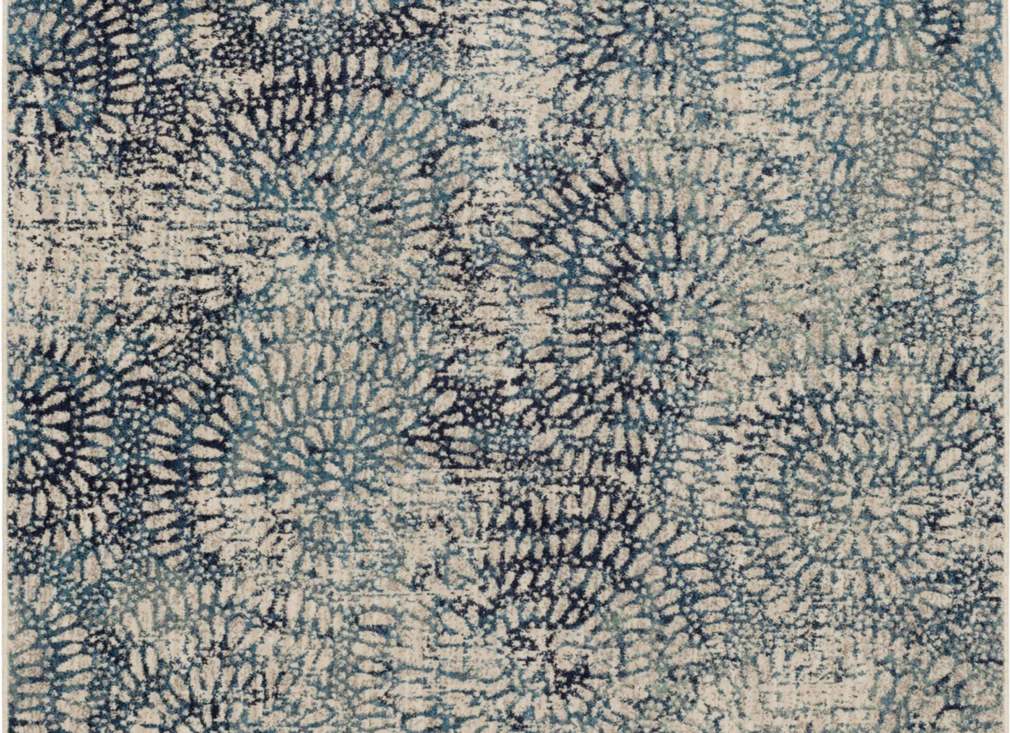 Imprinted Blooms Aqua