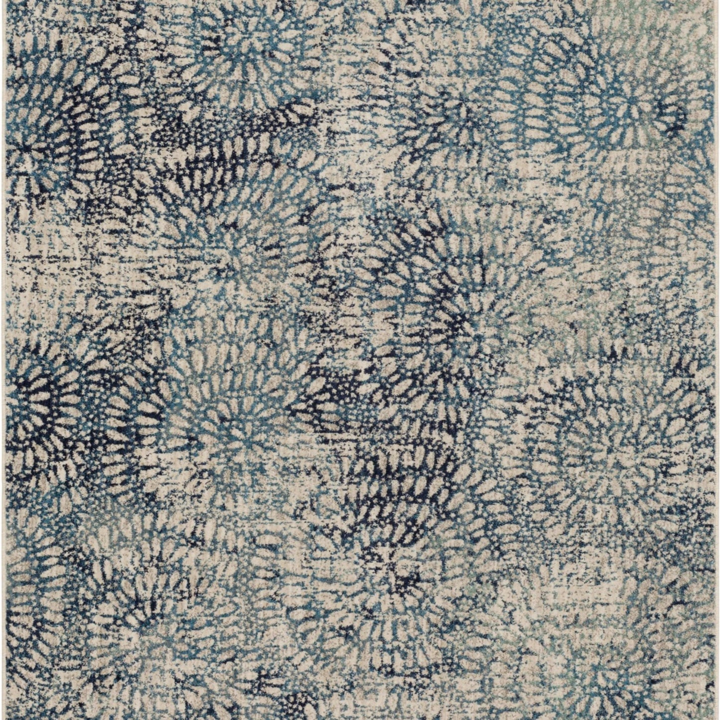 Imprinted Blooms Aqua
