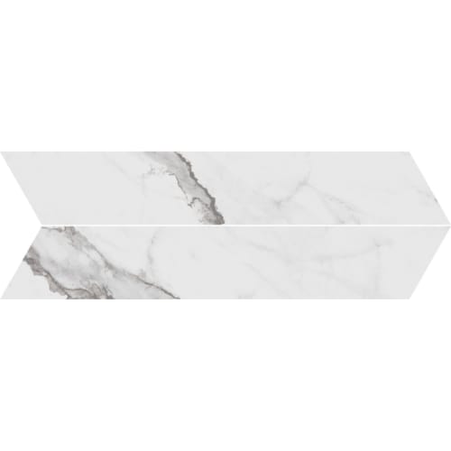 Indulge in Statuario Chevron Mosaic Matte