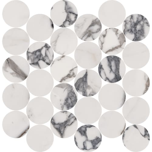Indulge in Arabescato Circle Mosaic Matte