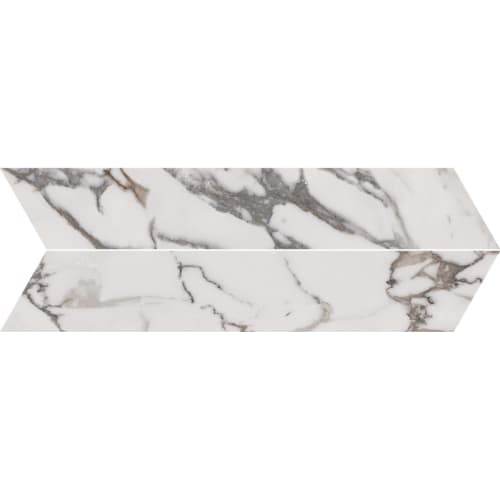 Indulge in Arabescato Chevron Mosaic Matte
