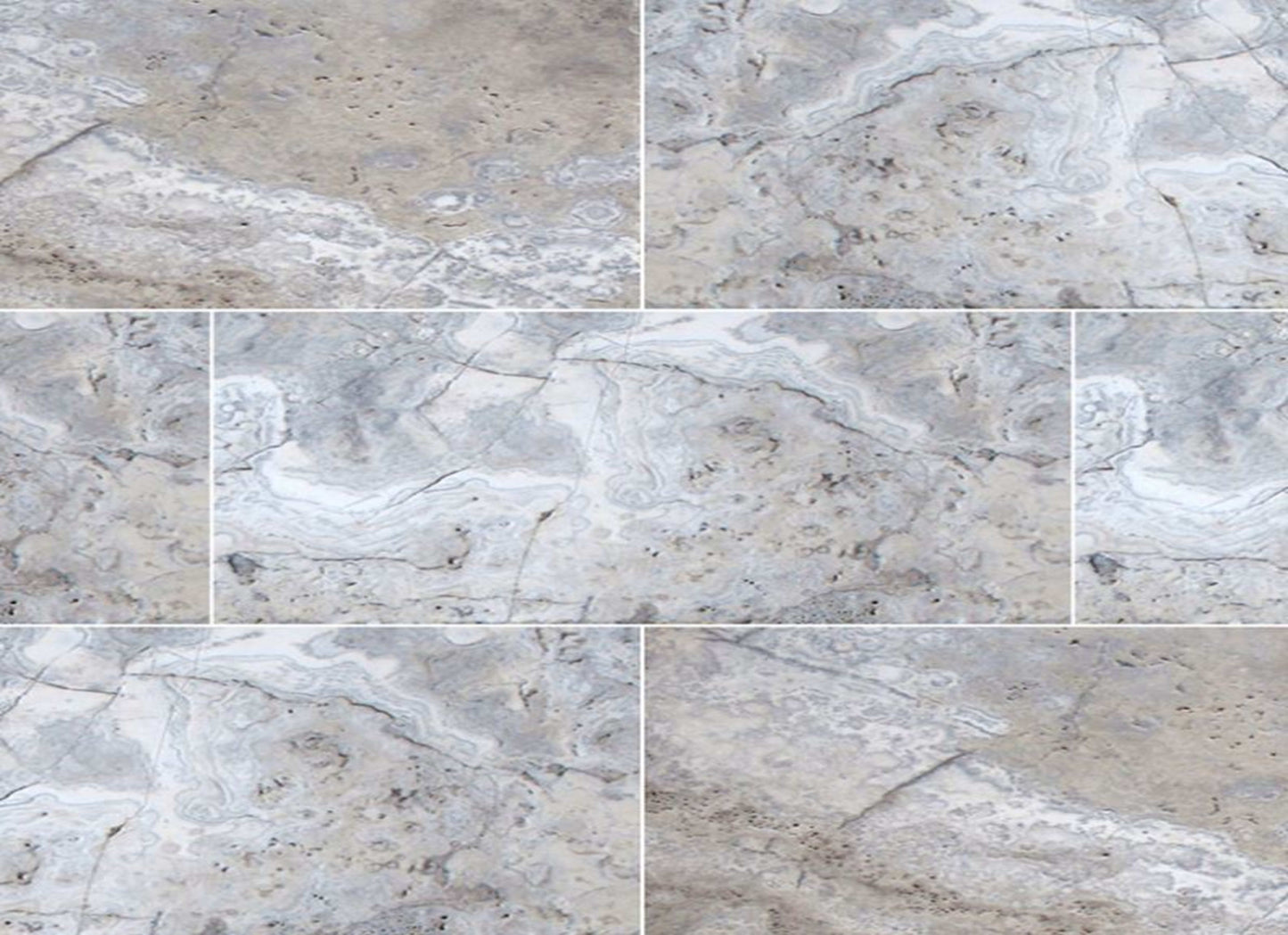 Silver Travertine in Gray-Light 16x24