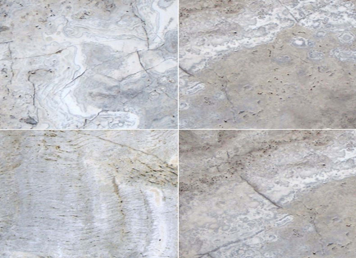 Silver Travertine in Gray-Light 24x24