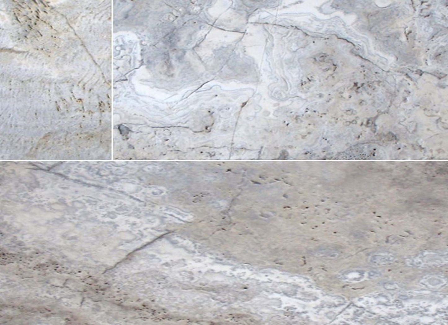 Silver Travertine in Gray-Light 6x12
