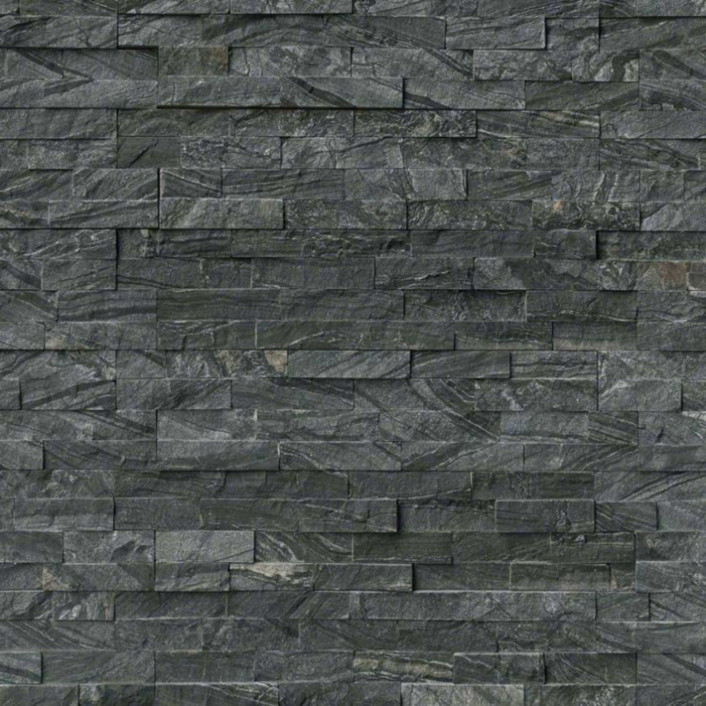 Rockmount Stacked Stone Collection in Glacial Black Natural Stone