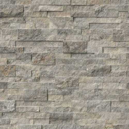 Rockmount Stacked Stone Collection in Silver Travertine