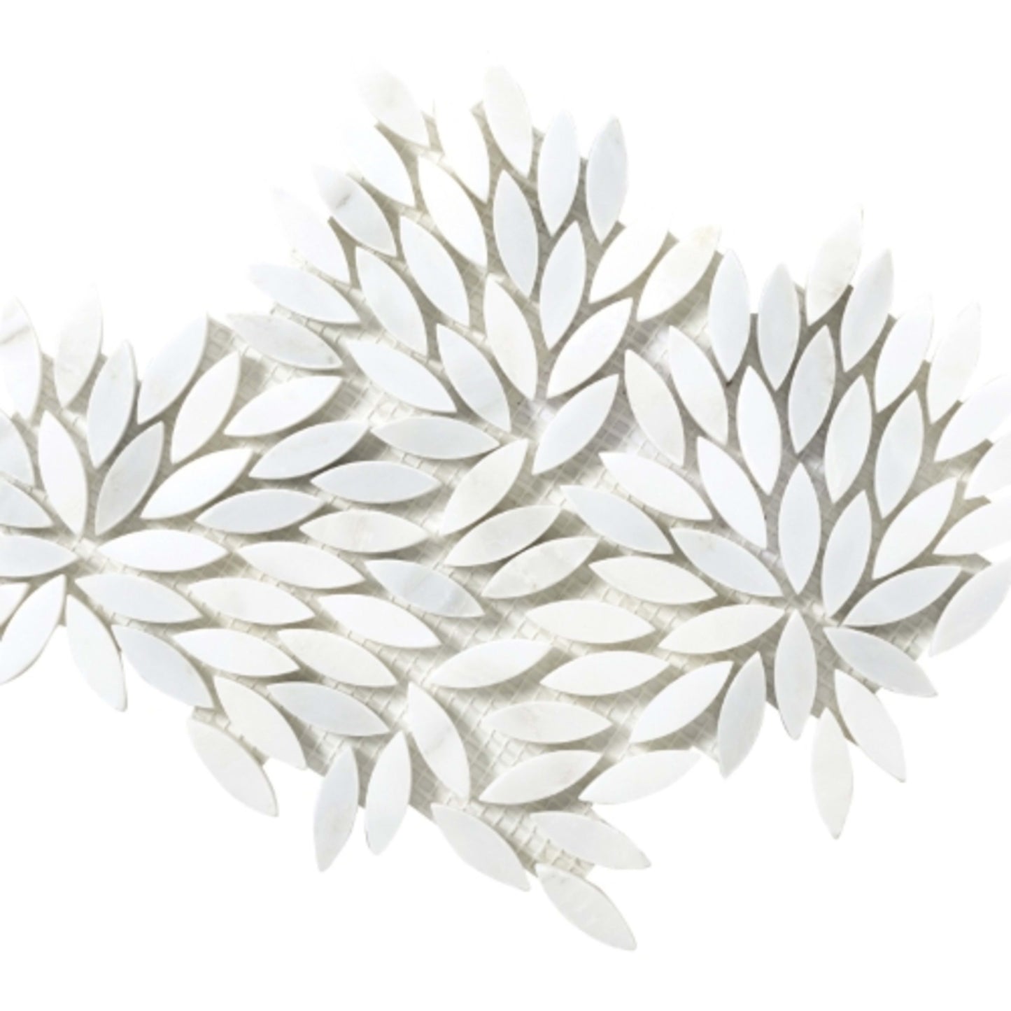 Marble Winter Frost in Winter Frost Leaf Mosaic - Mesh Mosaic Natural Stone
