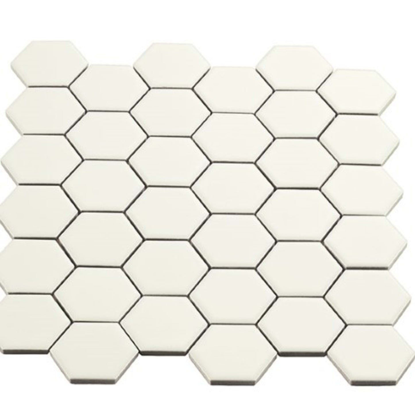 Multiplier in White Hexagon Mosaic 2"x2" Matte Tile