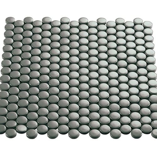 Multiplier in Grey Circle Mosaic 1"x1" Gloss