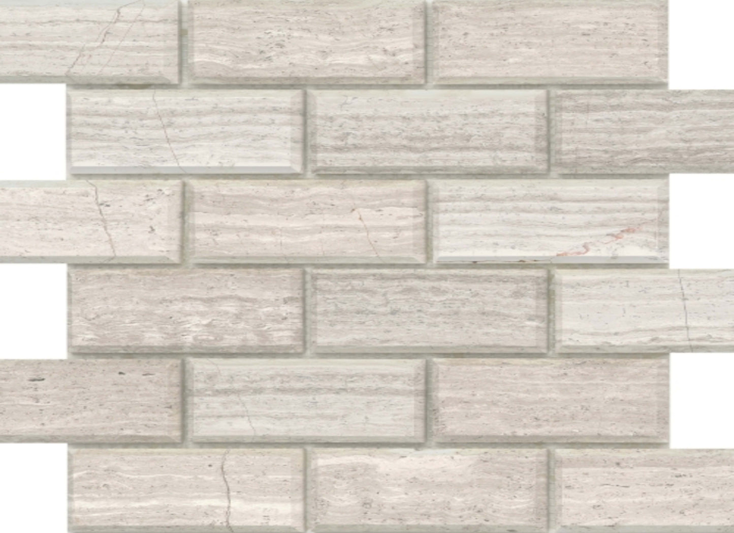 Metro in Cream 2" X 4" Bevel Mosaic