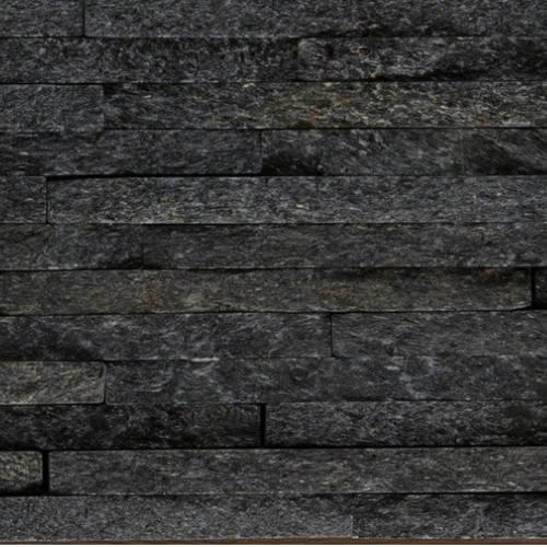 SLATE, QUARTZITE & SANDSTONE in Black Quartzite - Mini Stacked 6" X 24"