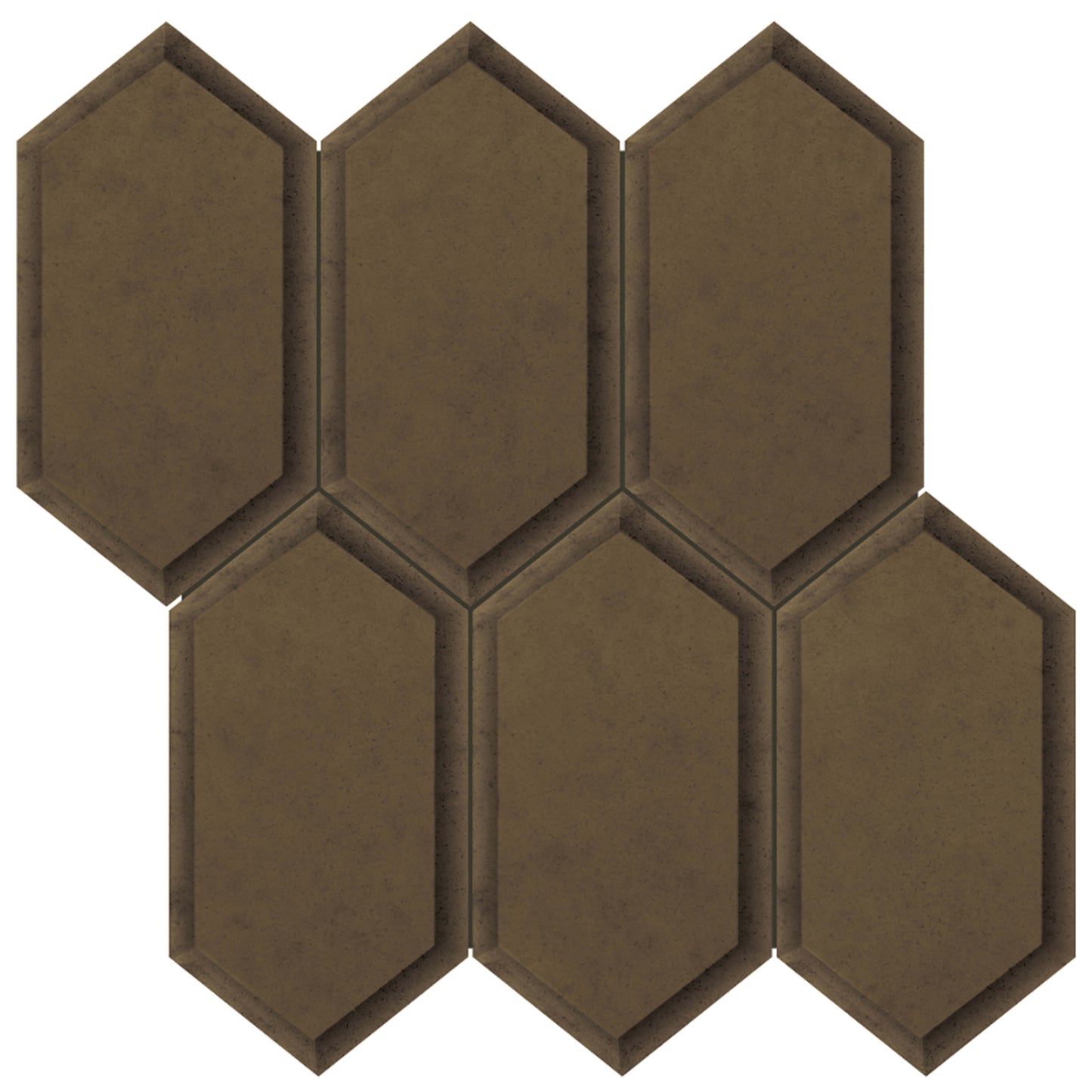 Obsidian in Antique Bronze Beveled Hexagon Glass Tile