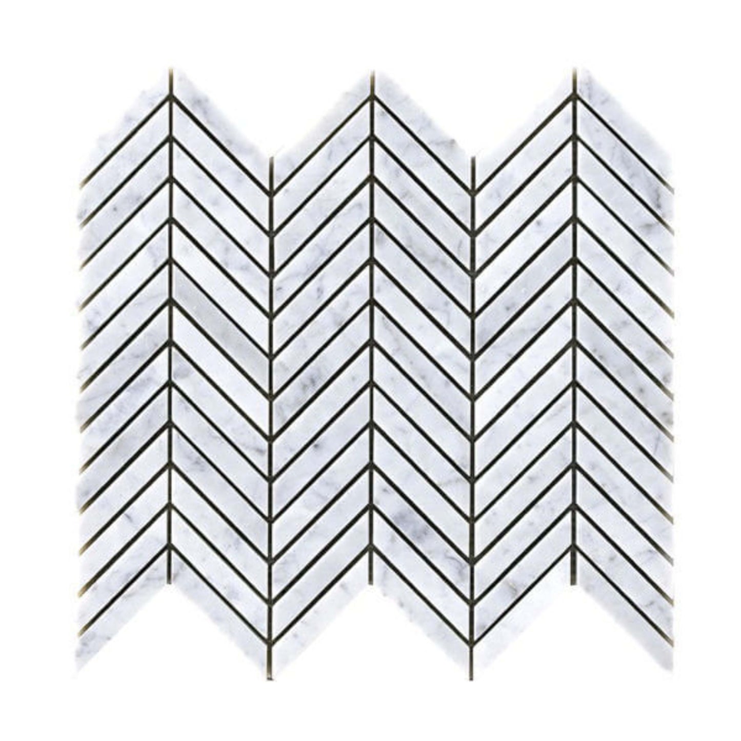 Stone & Marble in Statuario/Natural _ Chevron Tile