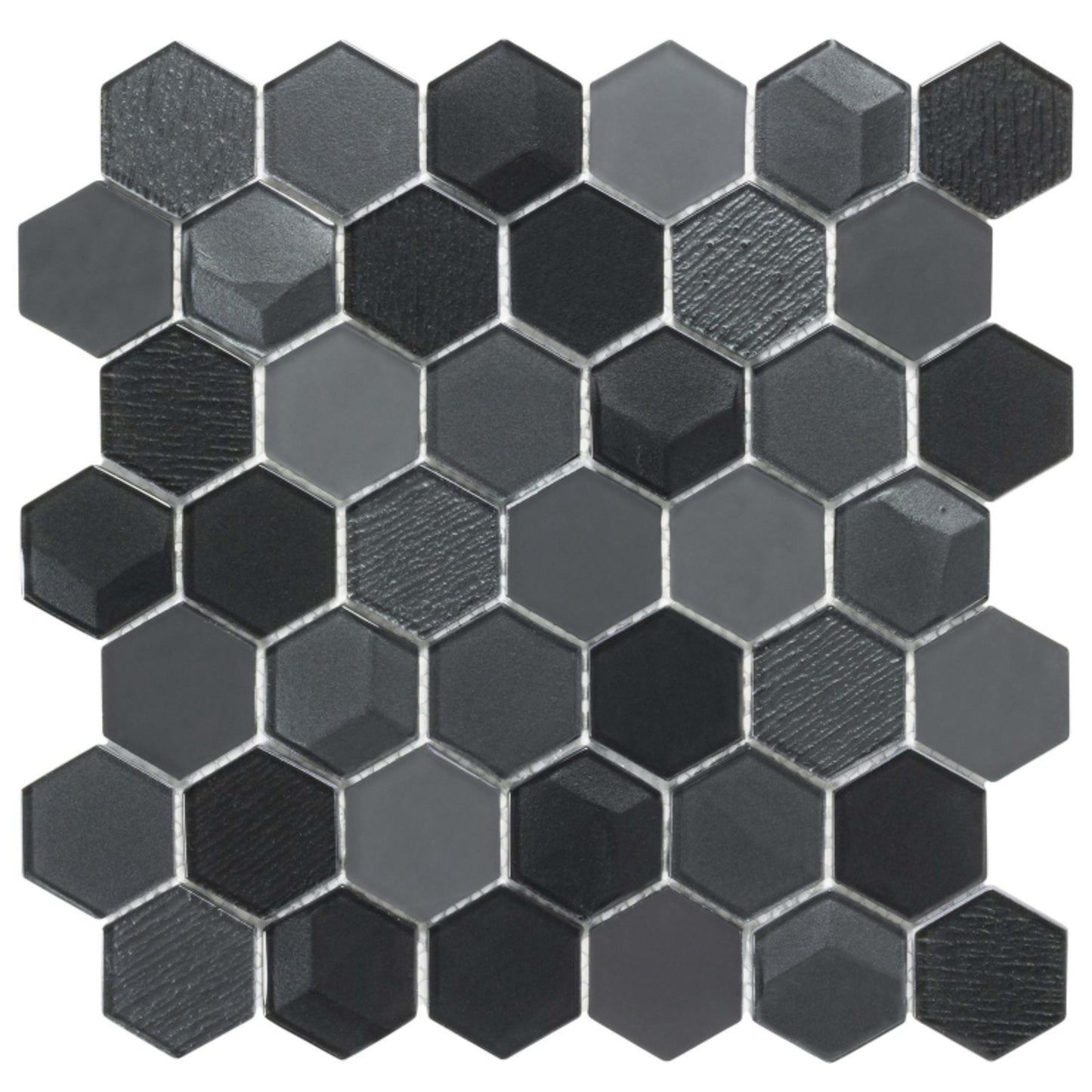 Monet Magic in Smokey Hex Glass Tile