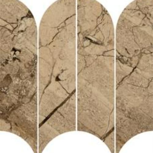 Incanto - 28X31 in Breccia Aurora Glossy Mosaico Ventaglio-28x31