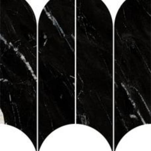Incanto - 28X31 in Sky Black Glossy Mosaico Ventaglio-28x31