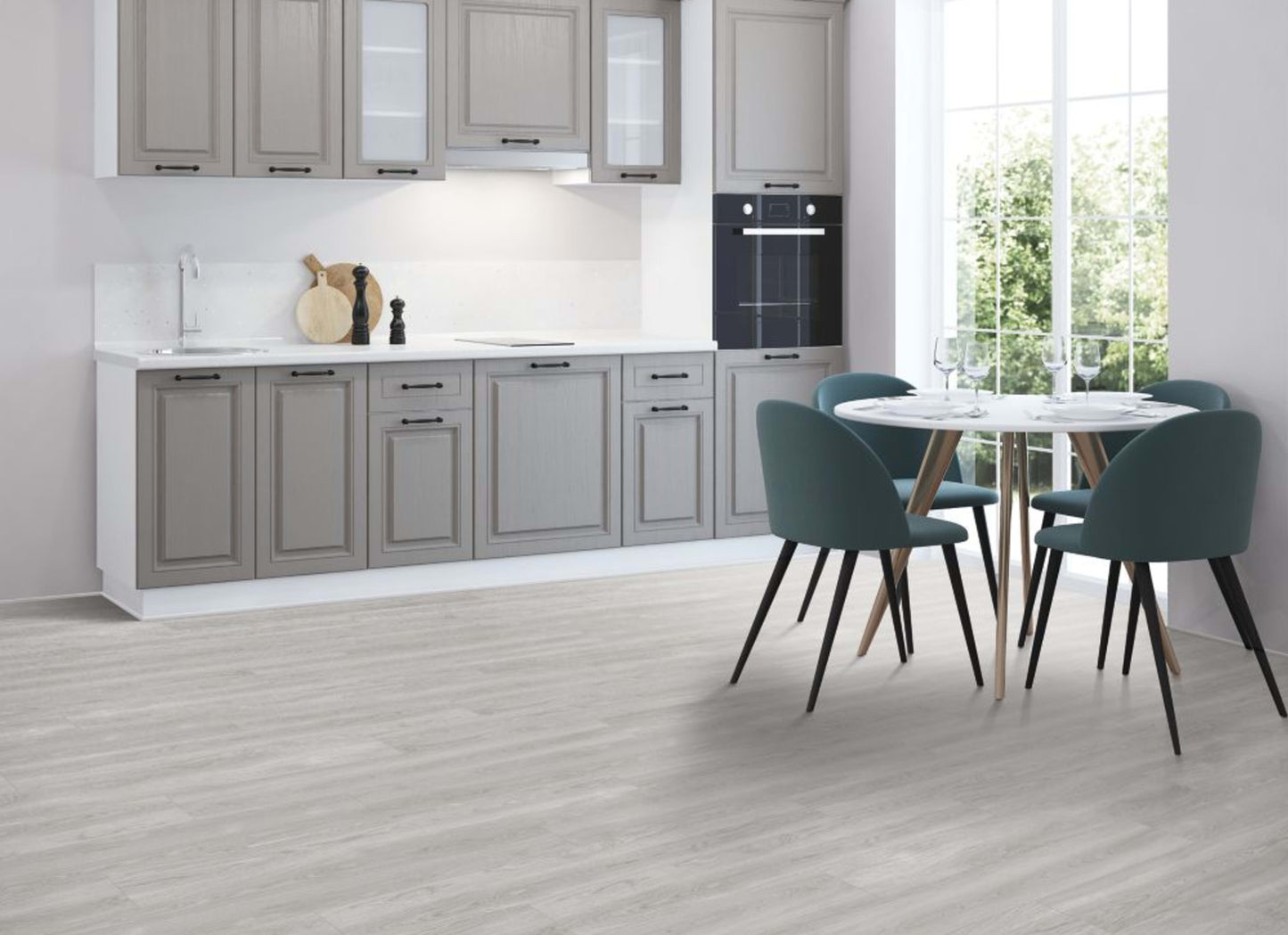 Leighton II in Sea Spray Oak